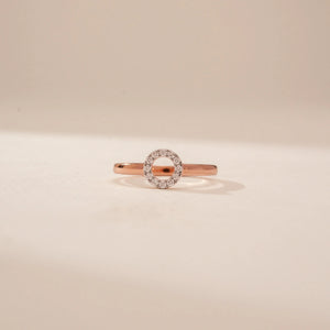 Round Diamond Halo Orbit Ring