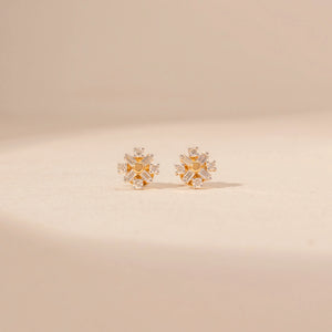 Elegant Blossom Cluster Diamond Earring