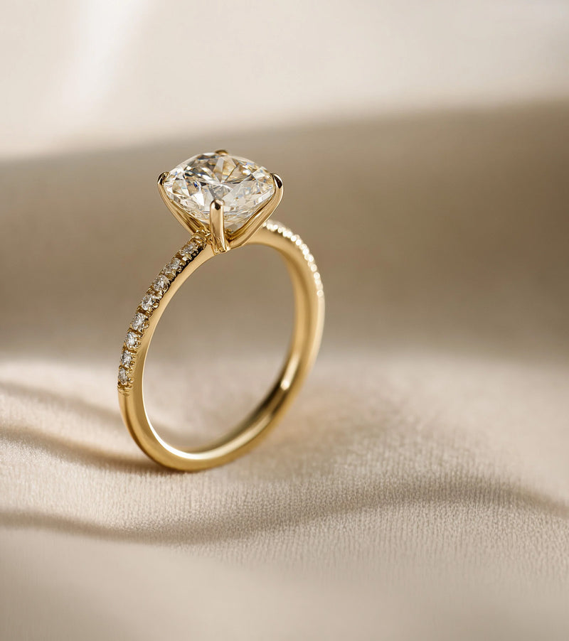 Cathedral Setting Lab Grown Diamond Engagement Rings