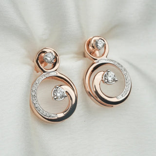 Set of 2|Circular Lab Grown Diamond Jewelry Set | Charm Studs & Swirl Pendant