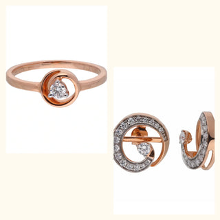 Set of 2|Coiled Radiance Lab Grown Diamond Jewelry Set | Stud Earrings & Ring