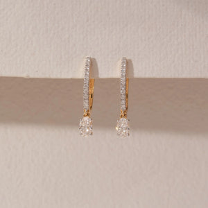 Modern Line Drop diamond earring