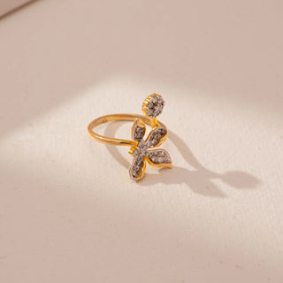 Whispering Leaf Diamond Bloom Ring