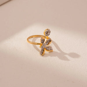 Whispering Leaf Diamond Bloom Ring