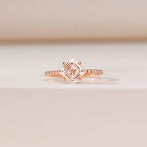 Kite Set Asscher Diamond Ring