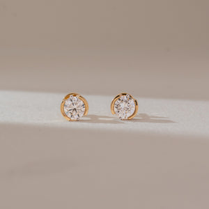 Elegant Bezel Set Diamond Earring