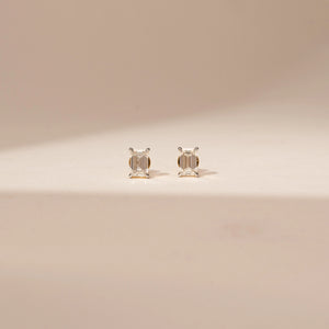 Bold Emerald Cut Diamond Earring