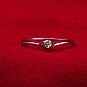 The Chevron Solitaire Diamond Ring