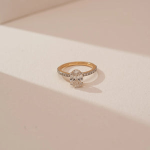 Elegant Oval Diamond Solitaire Ring