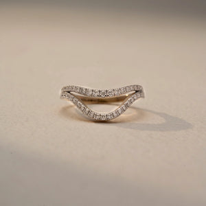 Shimmering V Shape Fashion Ring