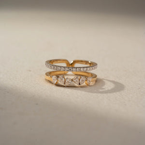 Chevron Diamond Cluster Eternity Ring