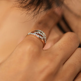 Set of 2|Minimalist Lab Grown Diamond Jewellery Set | Open Ends Bracelet & Loop Ring