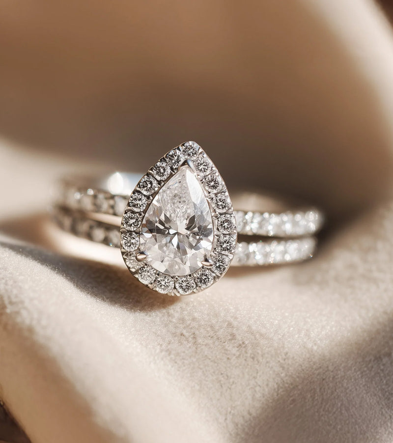 Double Band Lab Grown Diamond Engagement Rings