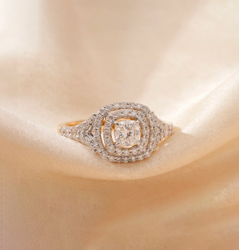 Double halo Lab Grown Diamond Engagement Rings