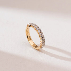 Double Row Shimmering Diamond Ring
