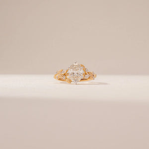 Oval Halo Floral Cluster Diamond Ring