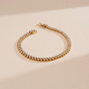 Diamond-Studded Chevron Link Bracelet