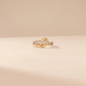 Delicate Double Wave Diamond Ring