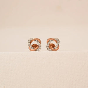Rose Gold Knotted Diamond Studs
