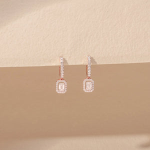 Timeless Rectangular Frame Diamond Earrings