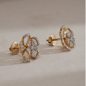 Rose Bloom Open Diamond Studs