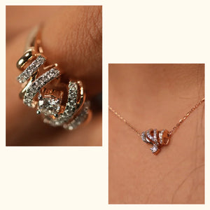 Set of 2|Eternal Knot Lab Grown Diamond Jewellery Set | Pendant Necklace & Ring
