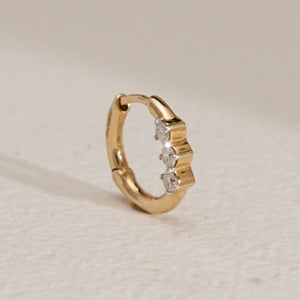 Petite Three-Stone Diamond Nose Ring