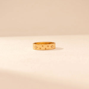 Vintage Celestial Gold Band Ring