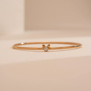Charming Diamond Mouse Bangle Bracelet