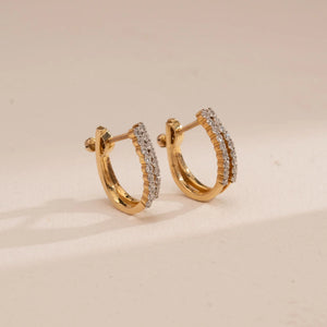Double Row Pavé Diamond Hoops