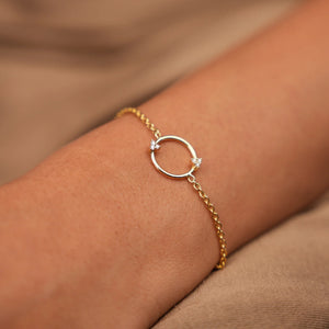Diamond-Tipped Hoop Charm Bracelet