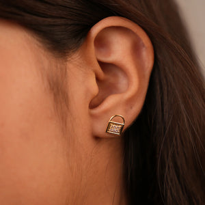 Tote Bag Diamond Stud Earrings