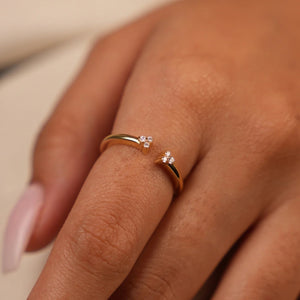 Open Ends Clove Diamond RIng