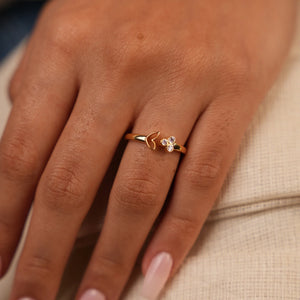 Clover and Heart Diamond Ring