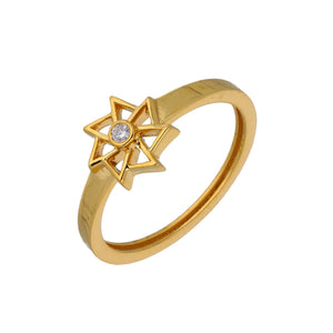 Flower Web Gold Diamond Ring