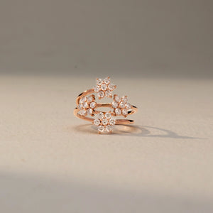 Floral Sparkle Starburst Diamond Ring