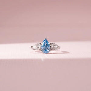 Celestial Blue Pear Diamond Ring