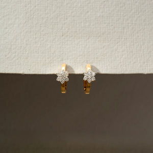 Sparkling Flower Halo Charm Earring