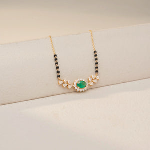 Elegant Diamond Floral Charm Mangalsutra