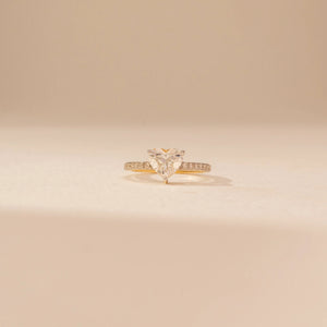 Delicate Heart Solitaire Diamond Ring