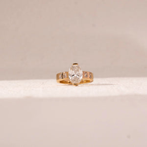 Bold Oval Accent Diamond Ring