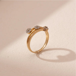 Trinity Blossom Cluster Diamond Ring