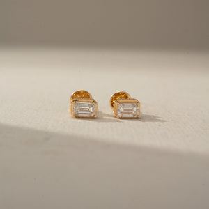 Chic Crystal Rectangle Stud Earrings