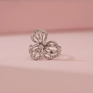 Blooming Clover Diamond Statement Ring