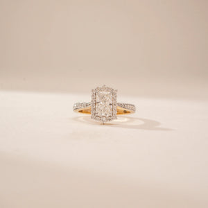 Bold Rectangular Cluster Diamond Ring