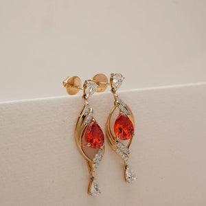 Radiant Red Ruby Diamond Earrings