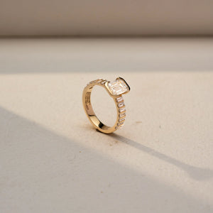 Radiant Emerald Solitaire Statement Ring