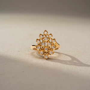 Vintage Floral Diamond Cluster Ring