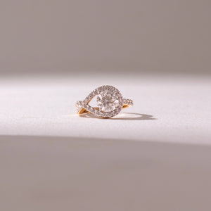 Twisted Halo Diamond Engagement Ring