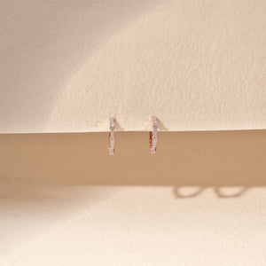 Refined Crescent Hoop Diamond Earring
